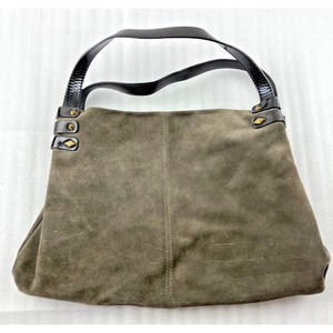 Luana Suede Handbag Purse Charcoal Gray